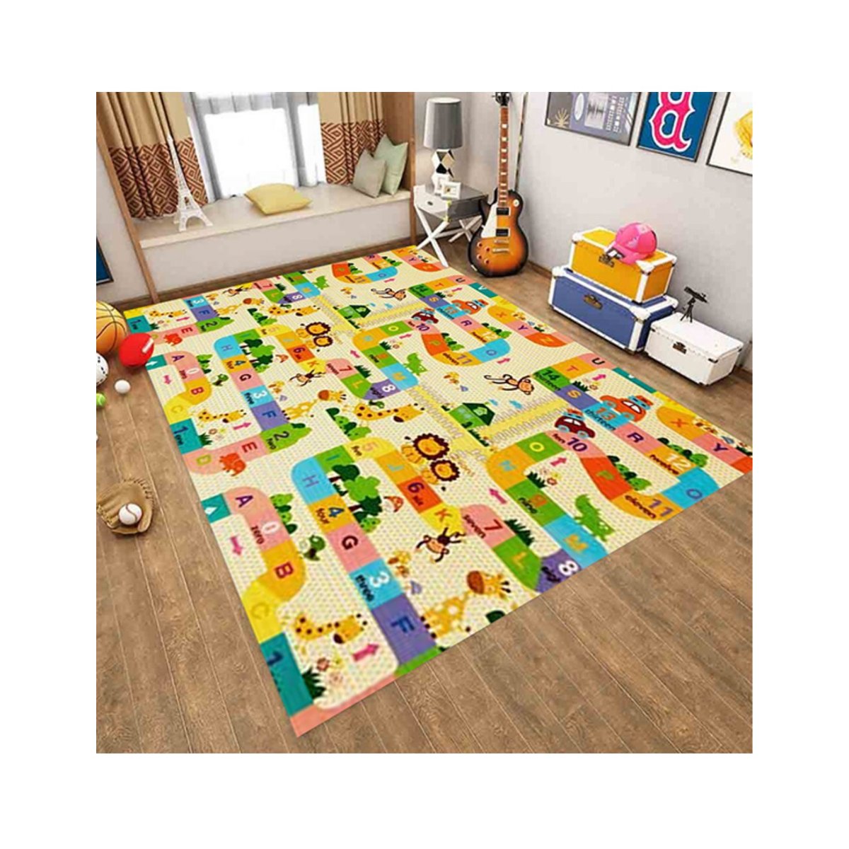 Tapis chambre enfant Savane beige, EDEN