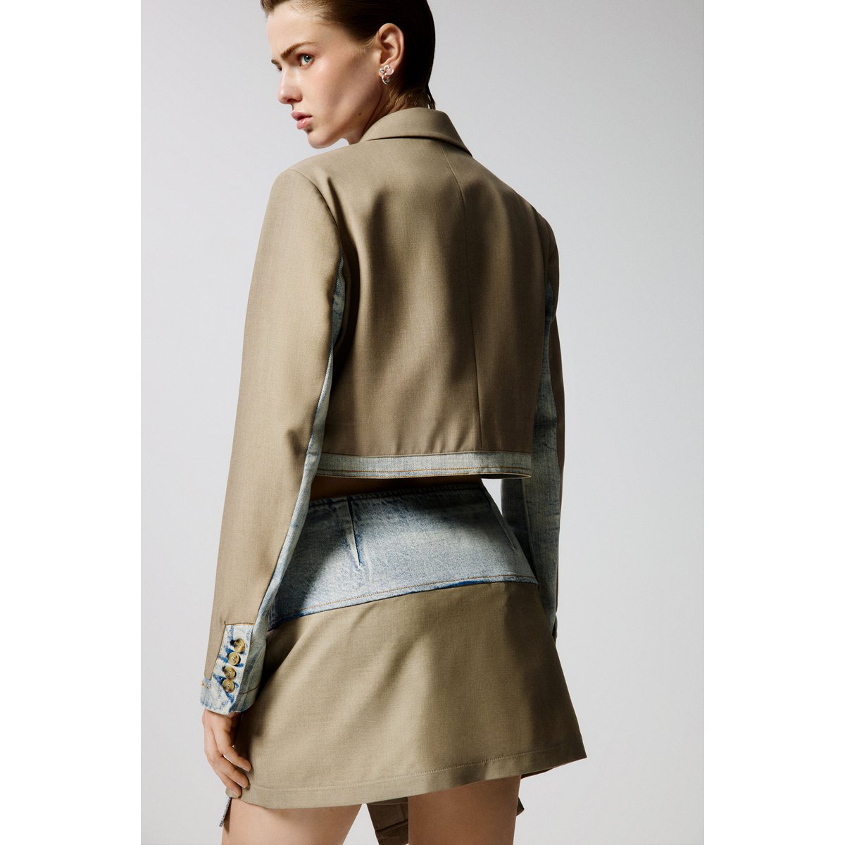Veste crop bimatière gray, DESIGUAL