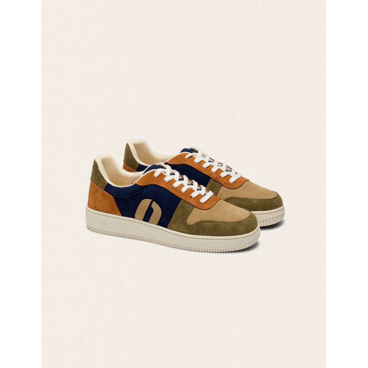 Baskets basses MATTHIEU kaki beige marron, ODAJE
