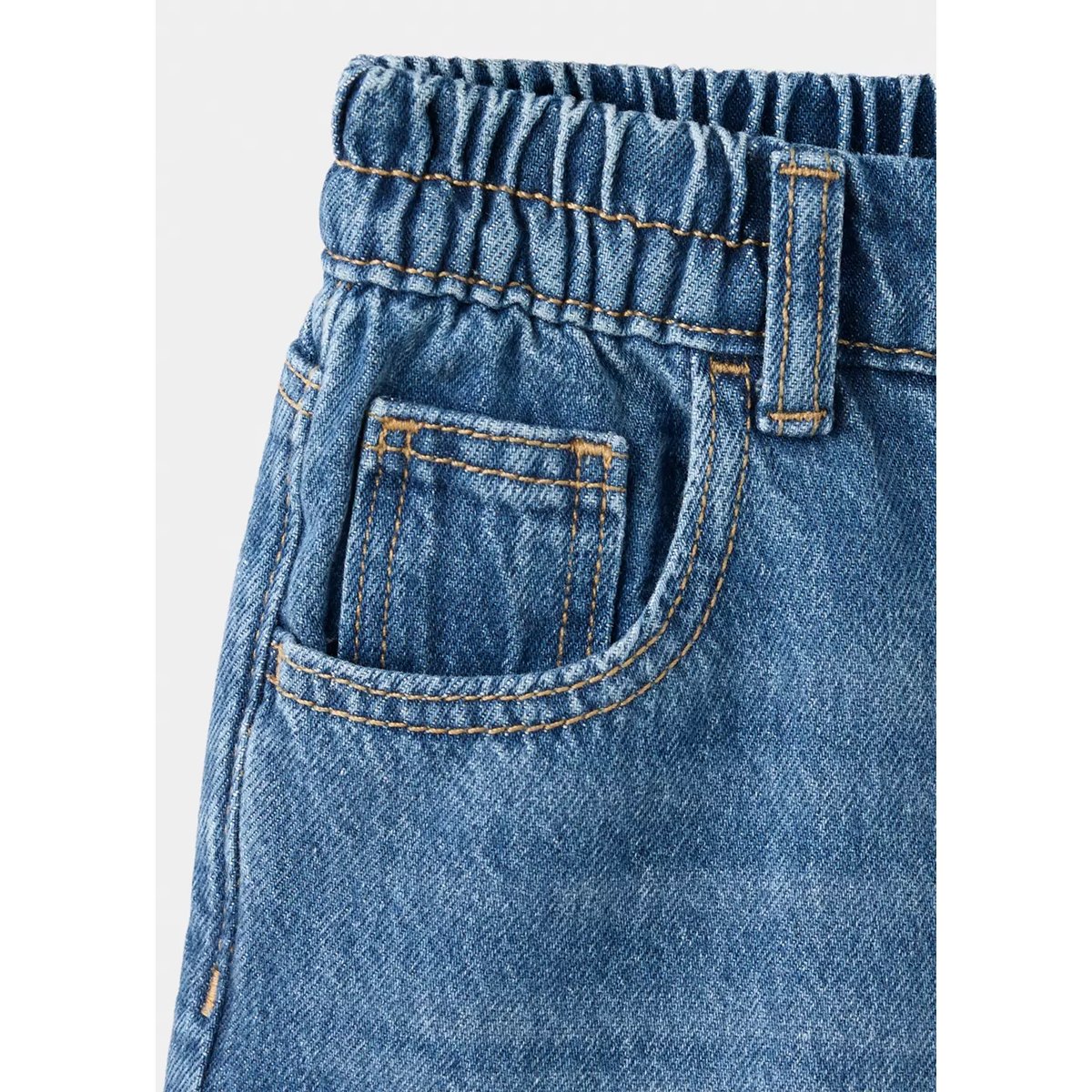 Jean balloon taille normale bleu moyen, MANGO BABY