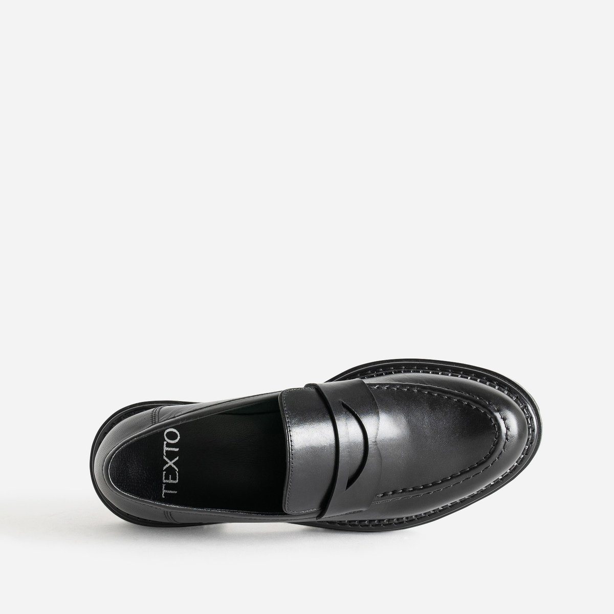 Mocassin en cuir JAHINO noir, TEXTO