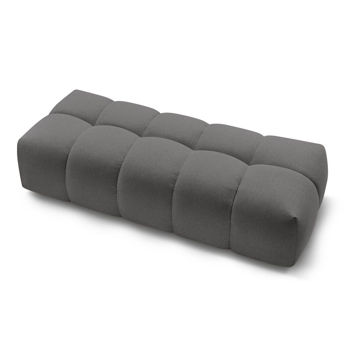Pouf tissu chiné, MONT-BLANC gris foncé, BOBOCHIC