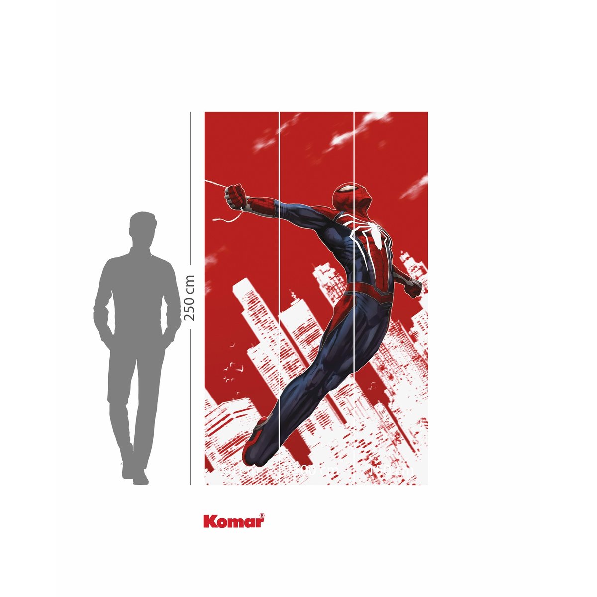 Papier peint Komar - Marvel Spider-Man Red Swing - 150 x 250 cm rouge, HEXOA