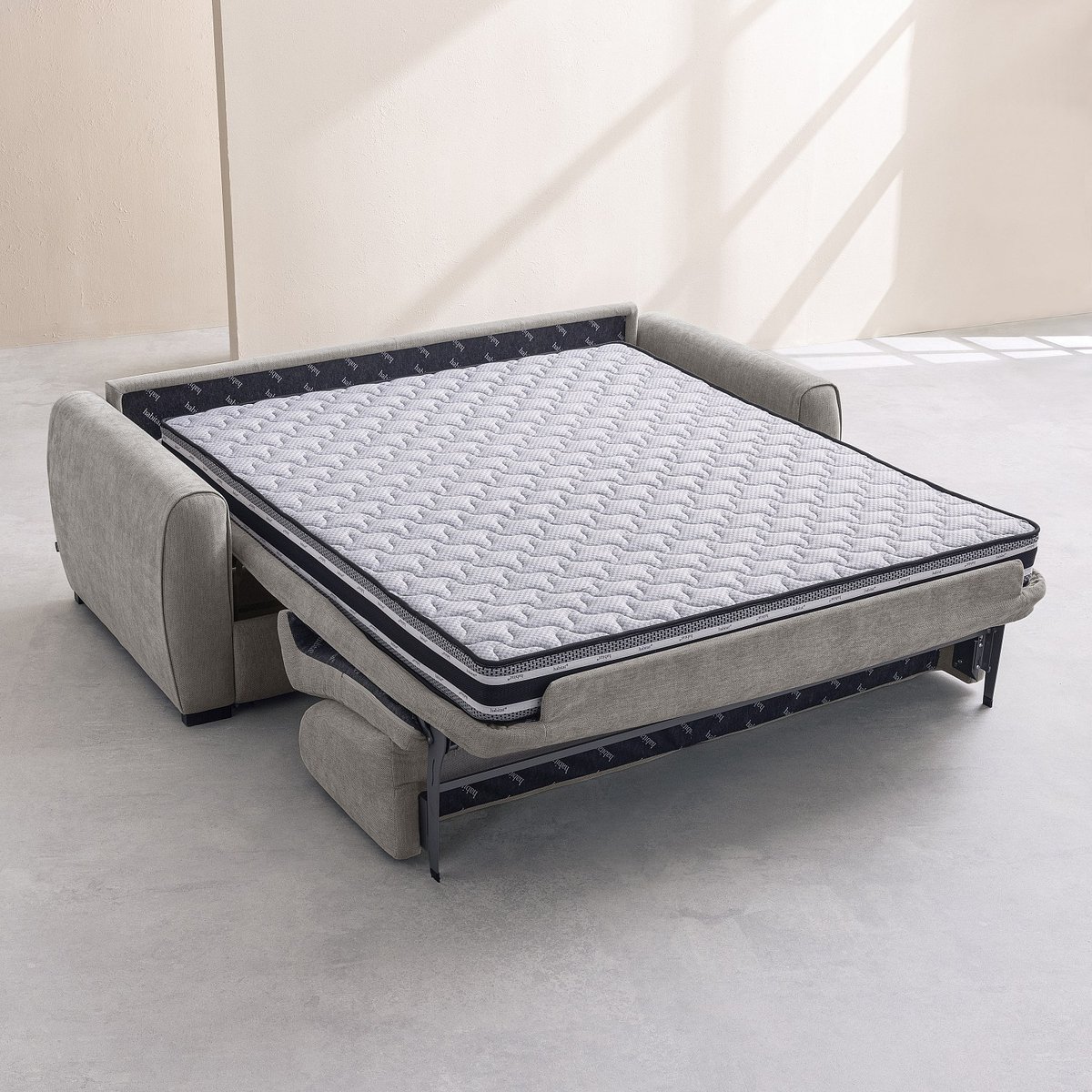 Canapé convertible - Matelas 16cm - Tissu Lugano CANBERRA vert, HABITAT