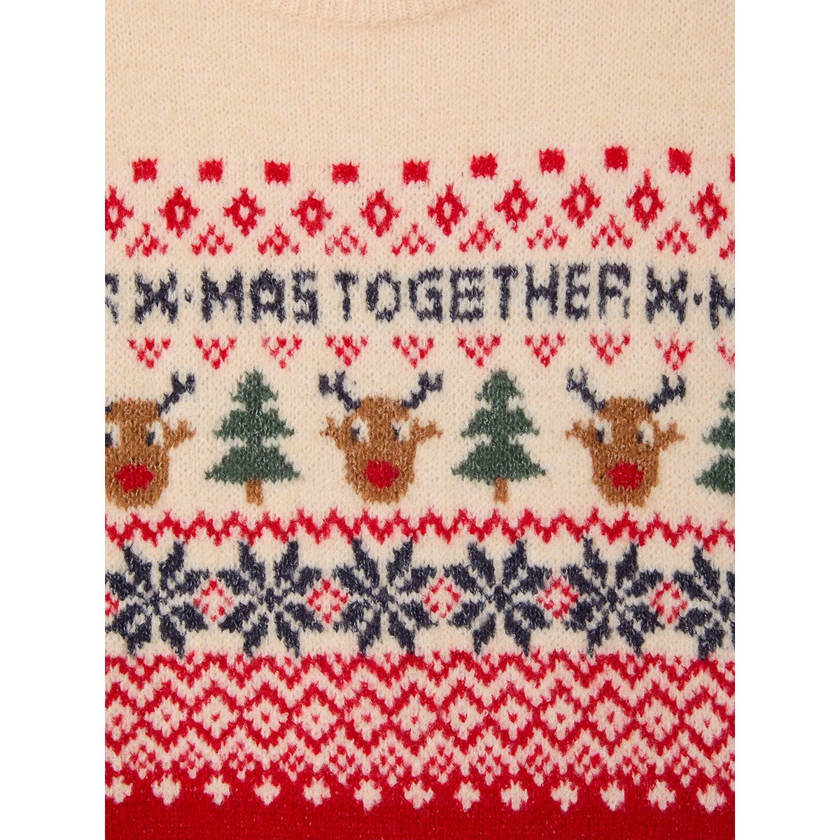 Pull de Noël Capsule Famille rouge, VERTBAUDET
