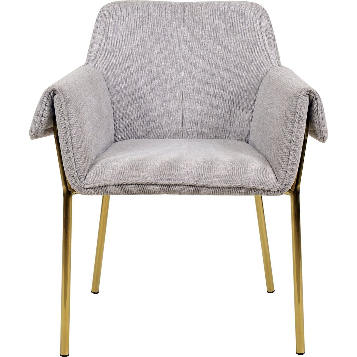 Chaise de salle à manger en tissu, Galia gris clair avec pieds dorés, ARTE ESPINA