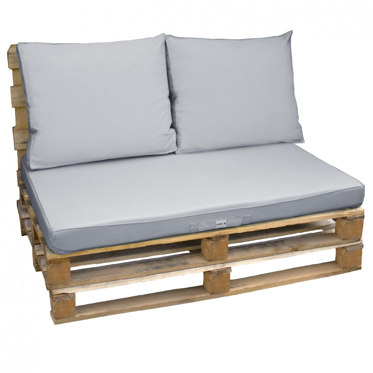 Kit de coussins pour palette déhoussables gris, LINXOR
