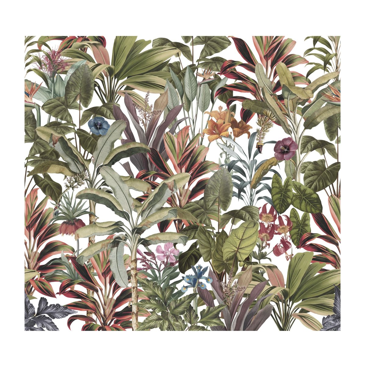 Papier peint panoramique Botanique Léonie vert, ART FOR THE HOME