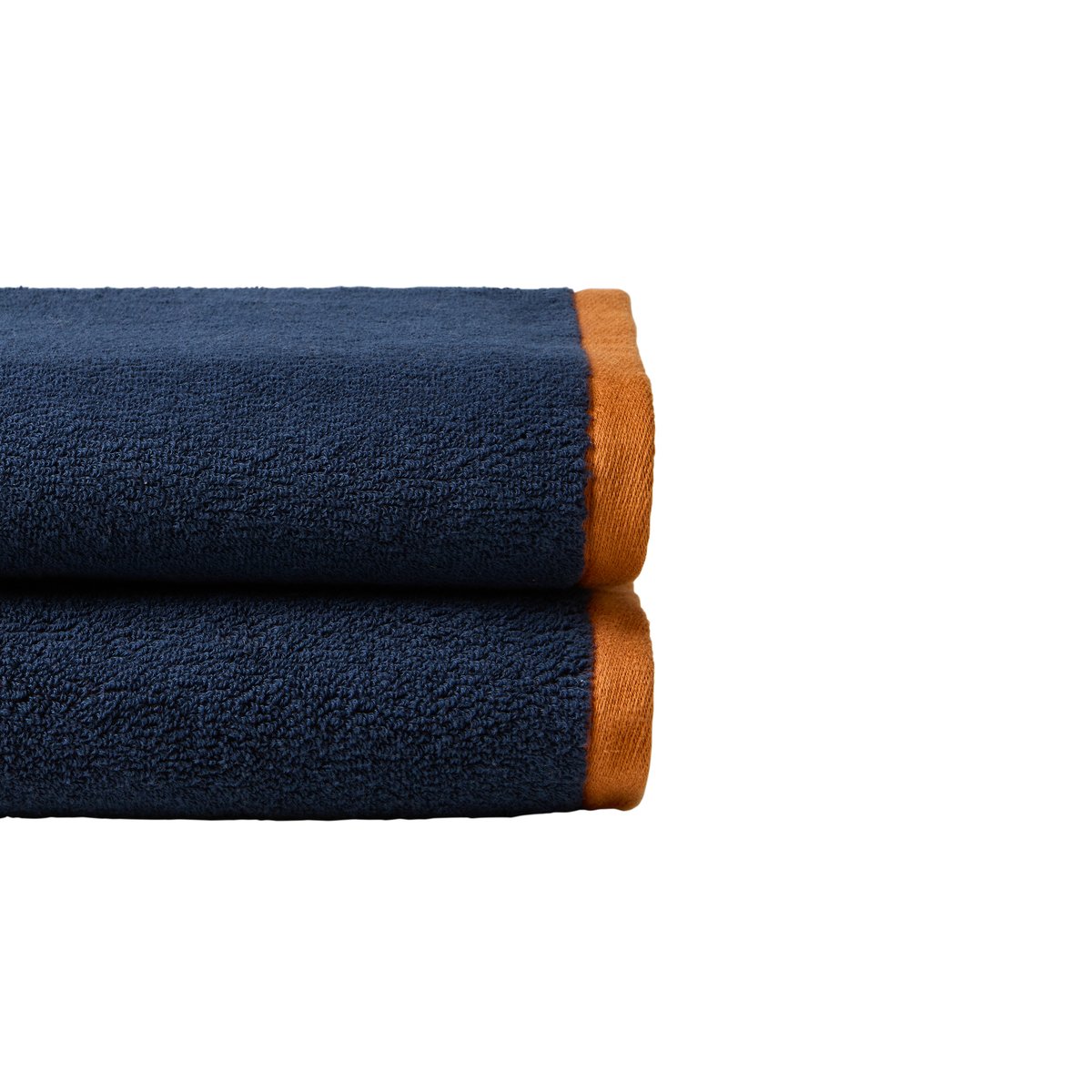 Serviette de toilette coton ORINE marine, CARRE BLANC