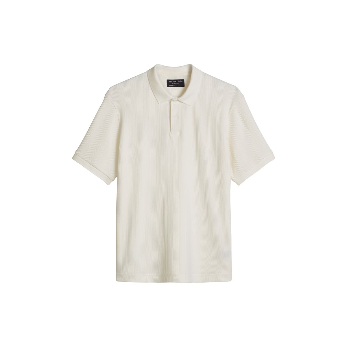 Polo en jersey côtelé, coupe classique en pur coton biologique blanc, MARC O'POLO