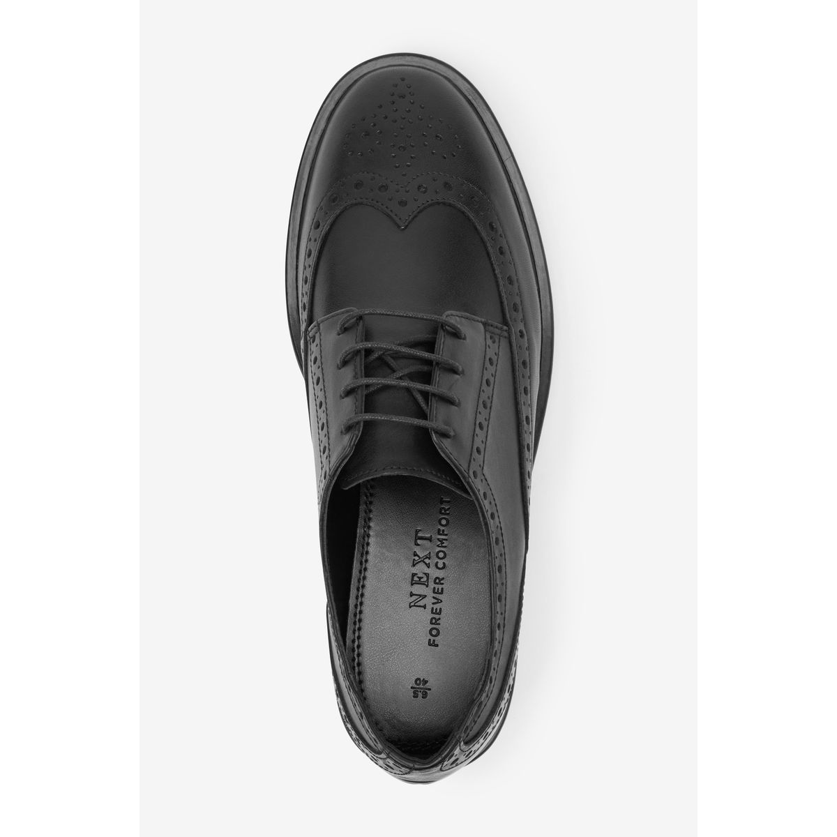 Chaussures Richelieu En Cuir À Lacets noir, NEXT