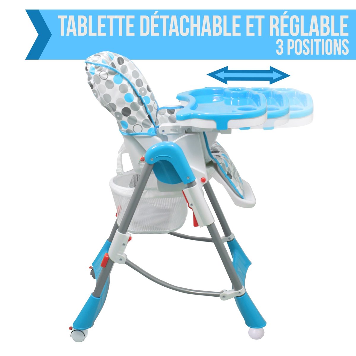Chaise haute bébé pliable rouge, MONSIEUR BEBE