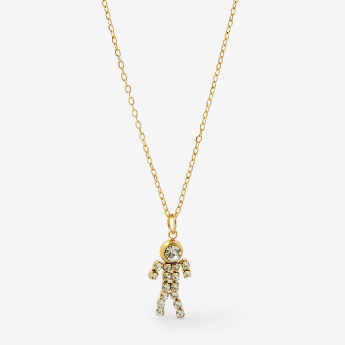 Collier family pendentif garçon acier inoxydable doré, BALABOOSTE