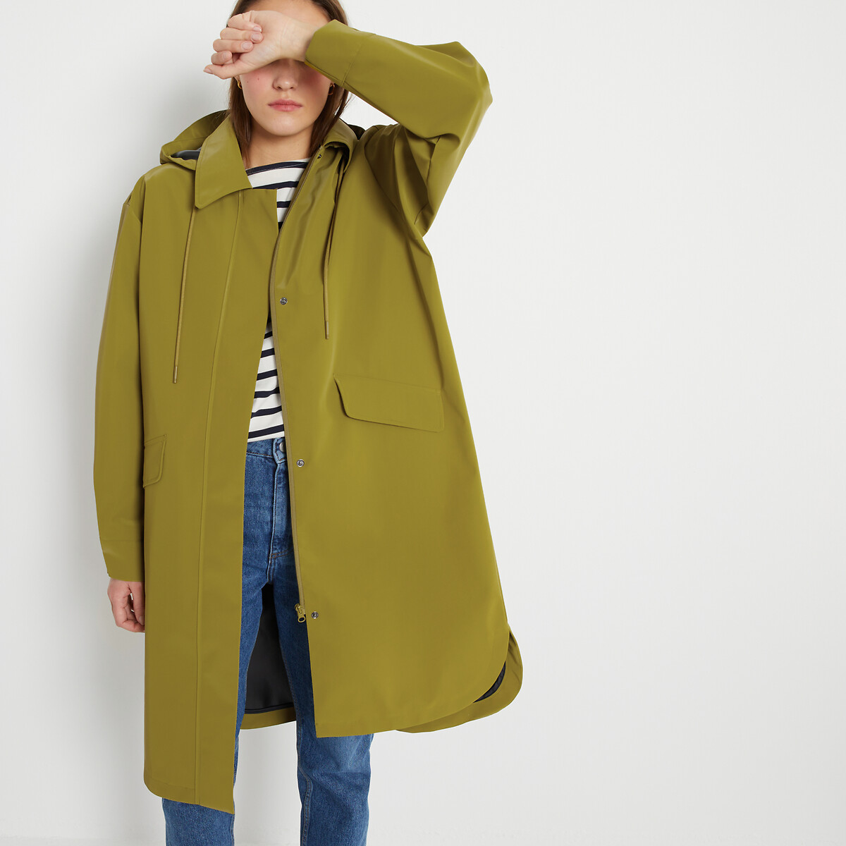 Ciré oversize à capuche, Signature PRISCA vert kaki, LA REDOUTE COLLECTIONS