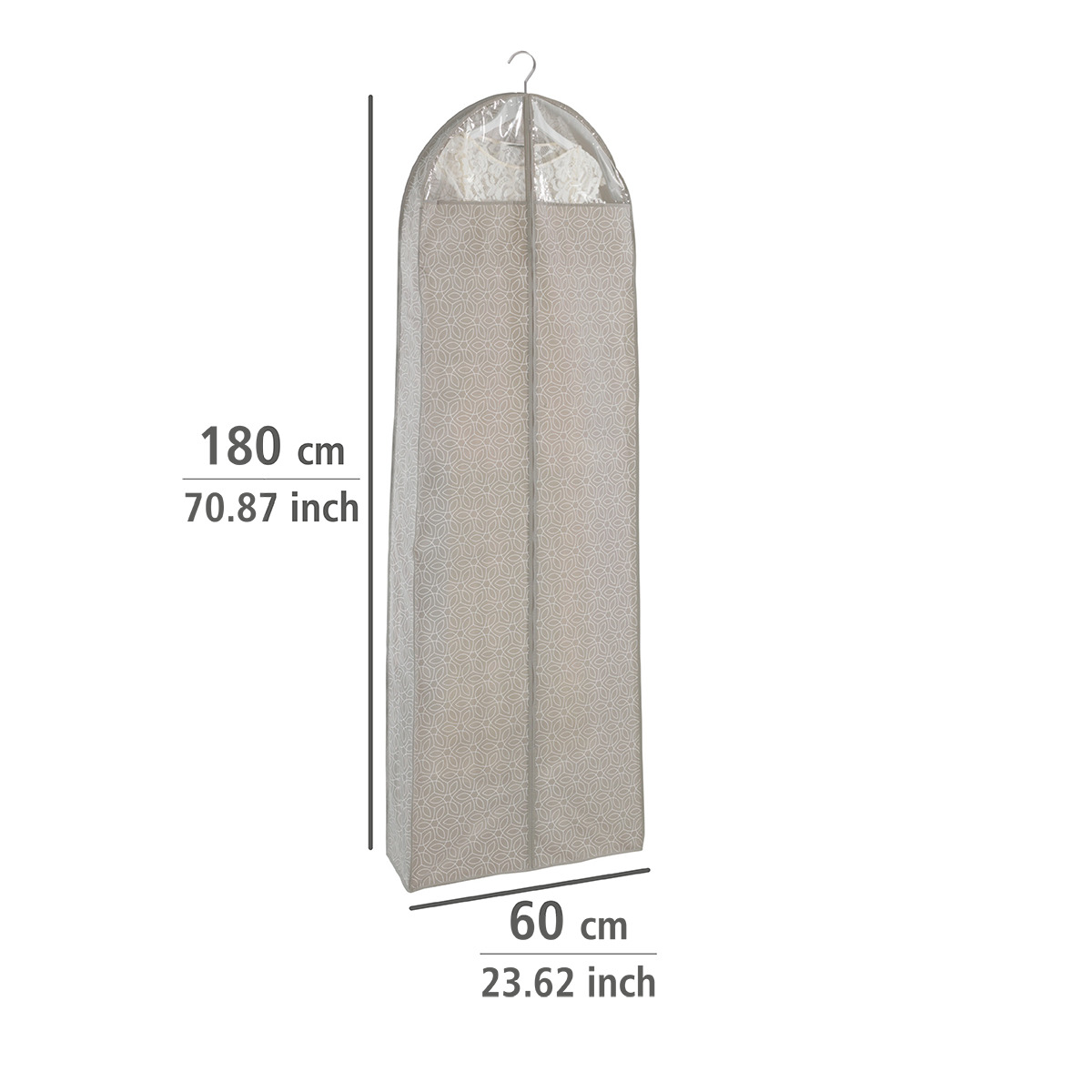 Lot de 2 housses de vêtements zippées BALANCE taupe, WENKO