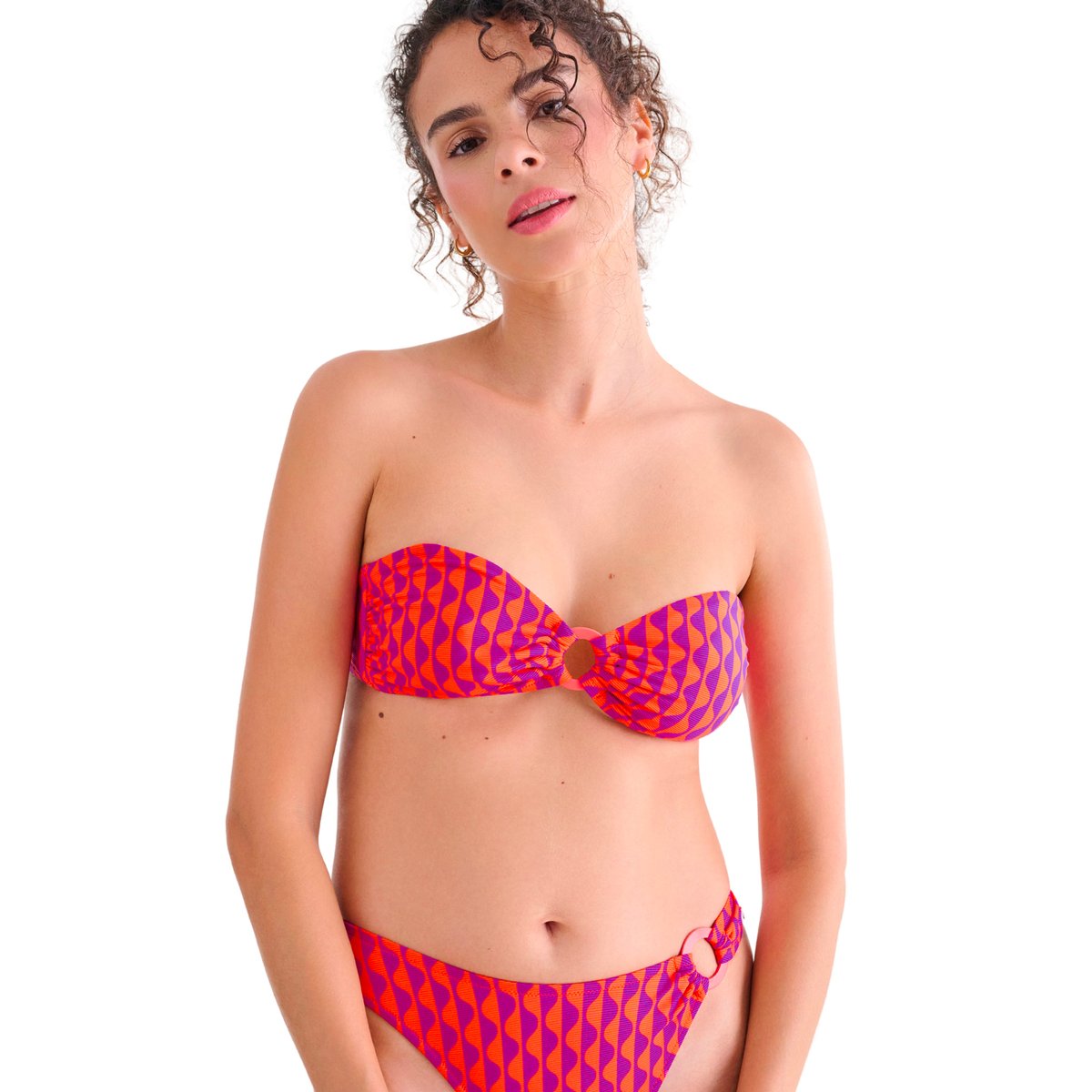 Haut maillot de bain bandeau sans armatures ARUBA orange, LISCA