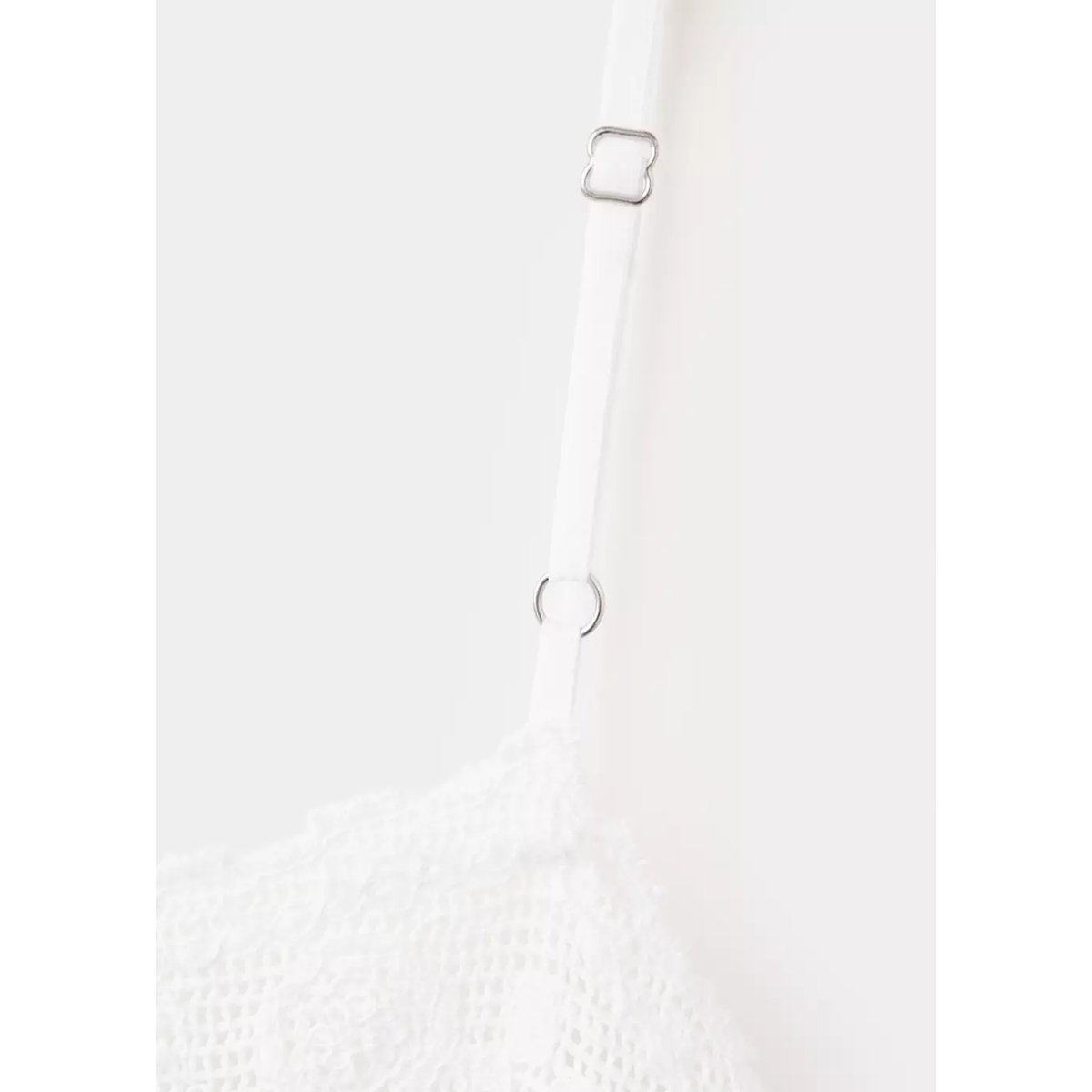 Robe en crochet à bas festonné blanc, MANGO