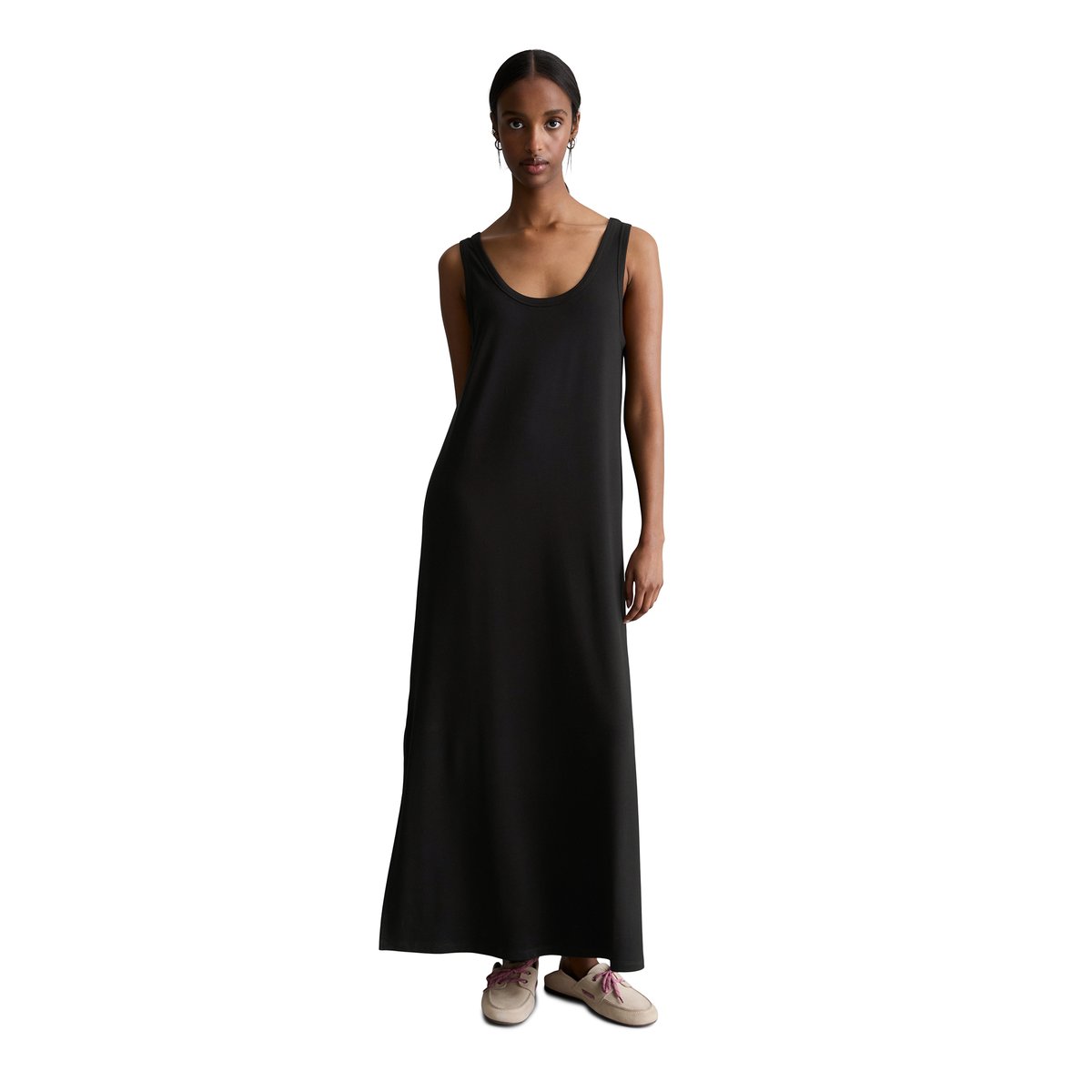 Robe en jersey relaxed en viscose stretch fluide noir, MARC O’POLO DENIM