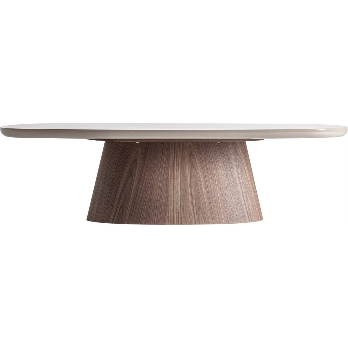 Table basse contemporaine en bois taupe et noyer brun, RECOLLECTION