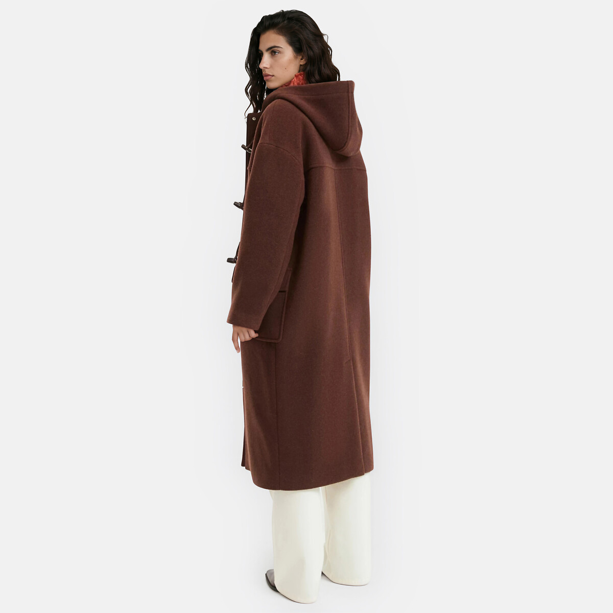 Canadiana comprida com capuz castanho, LA REDOUTE COLLECTIONS