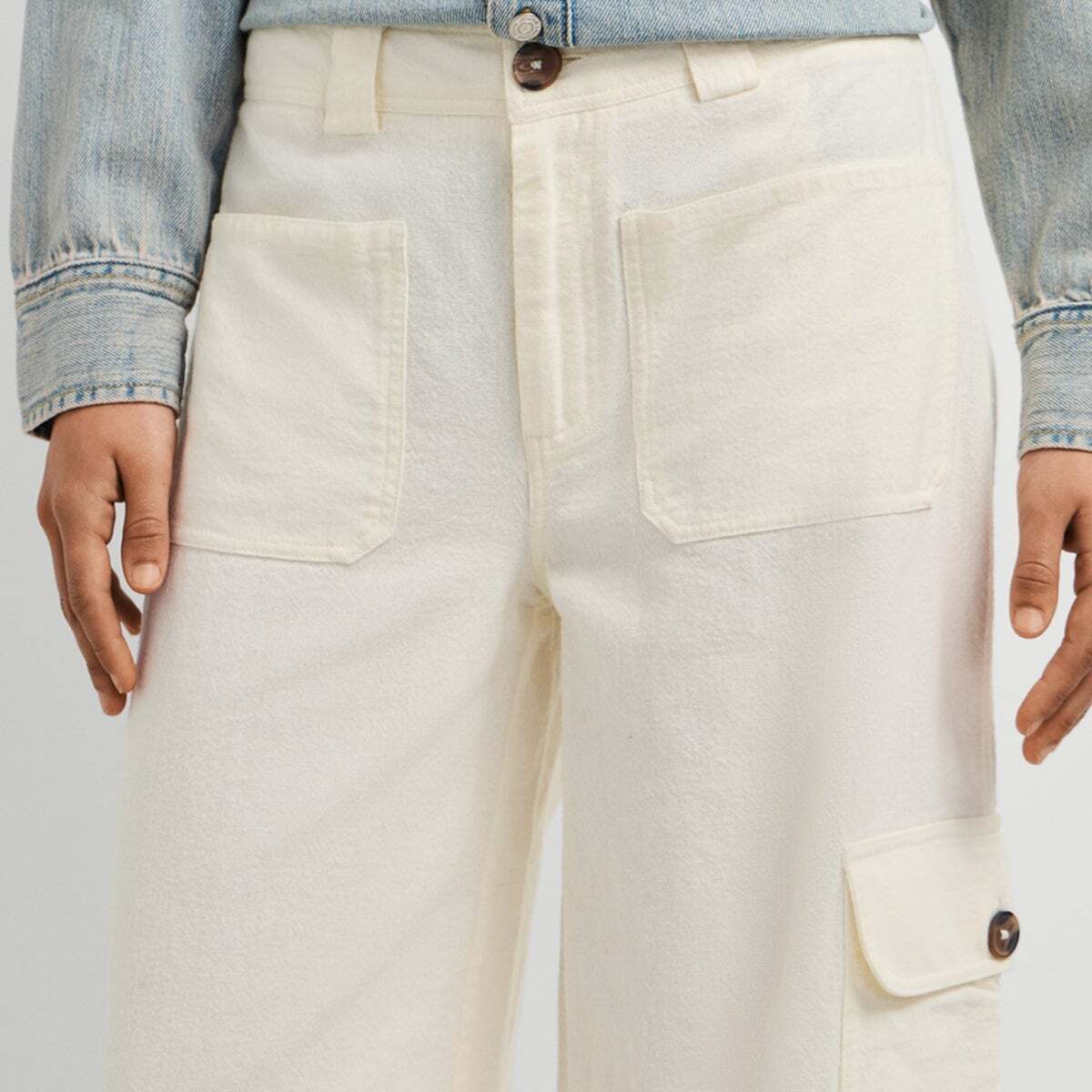 Pantalon Cargo Coupe Large blanche mousse, PEPE JEANS