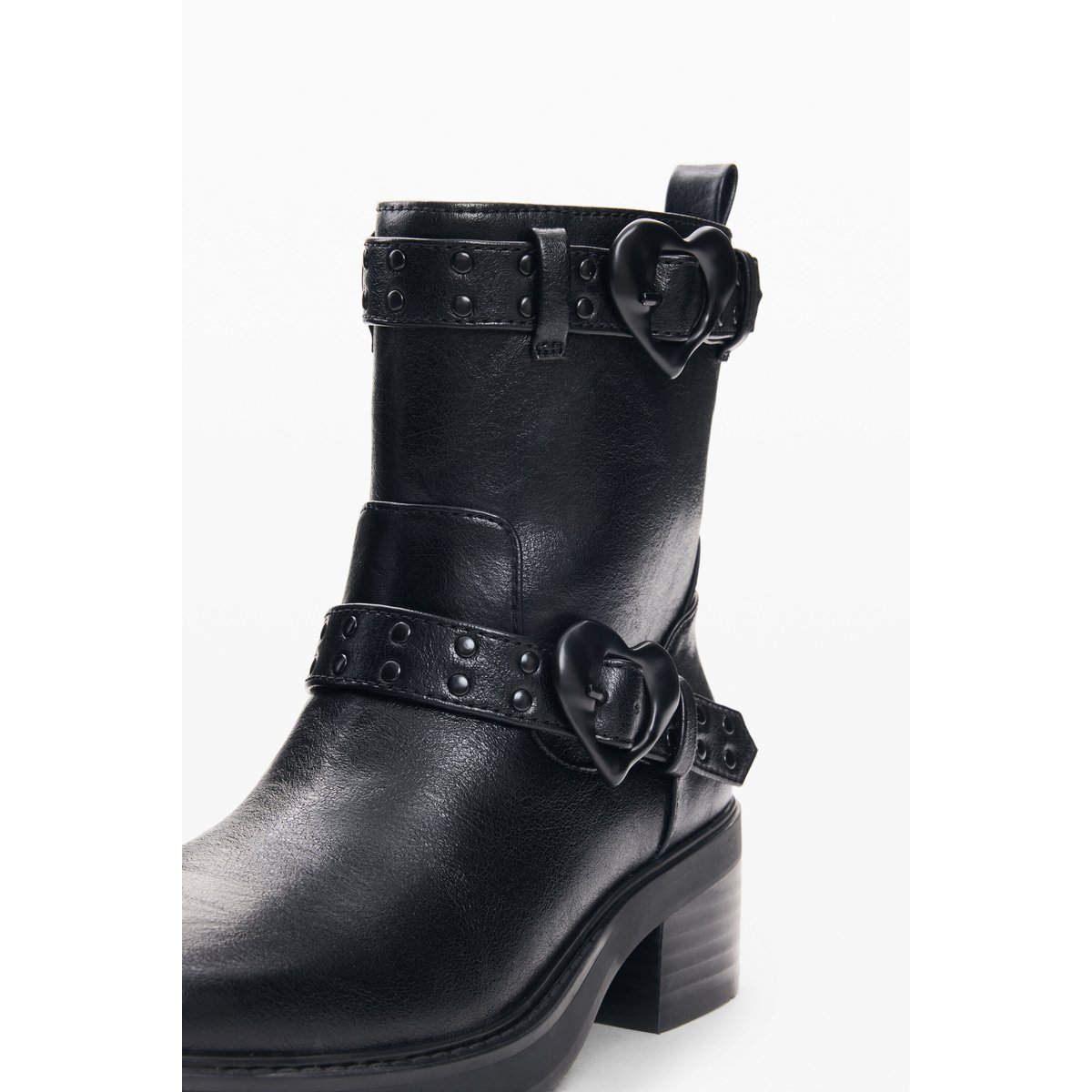 Bottes à boucles effet cuir noir, DESIGUAL