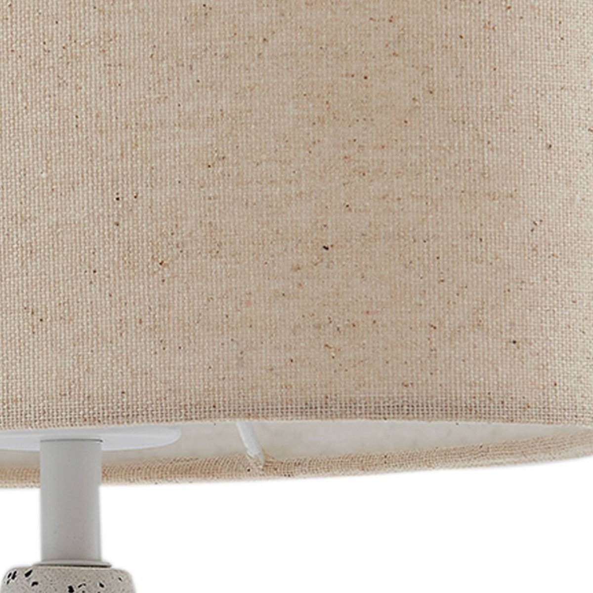 Lampe à poser en textile moderne, Kody beige, blanc, LINDBY