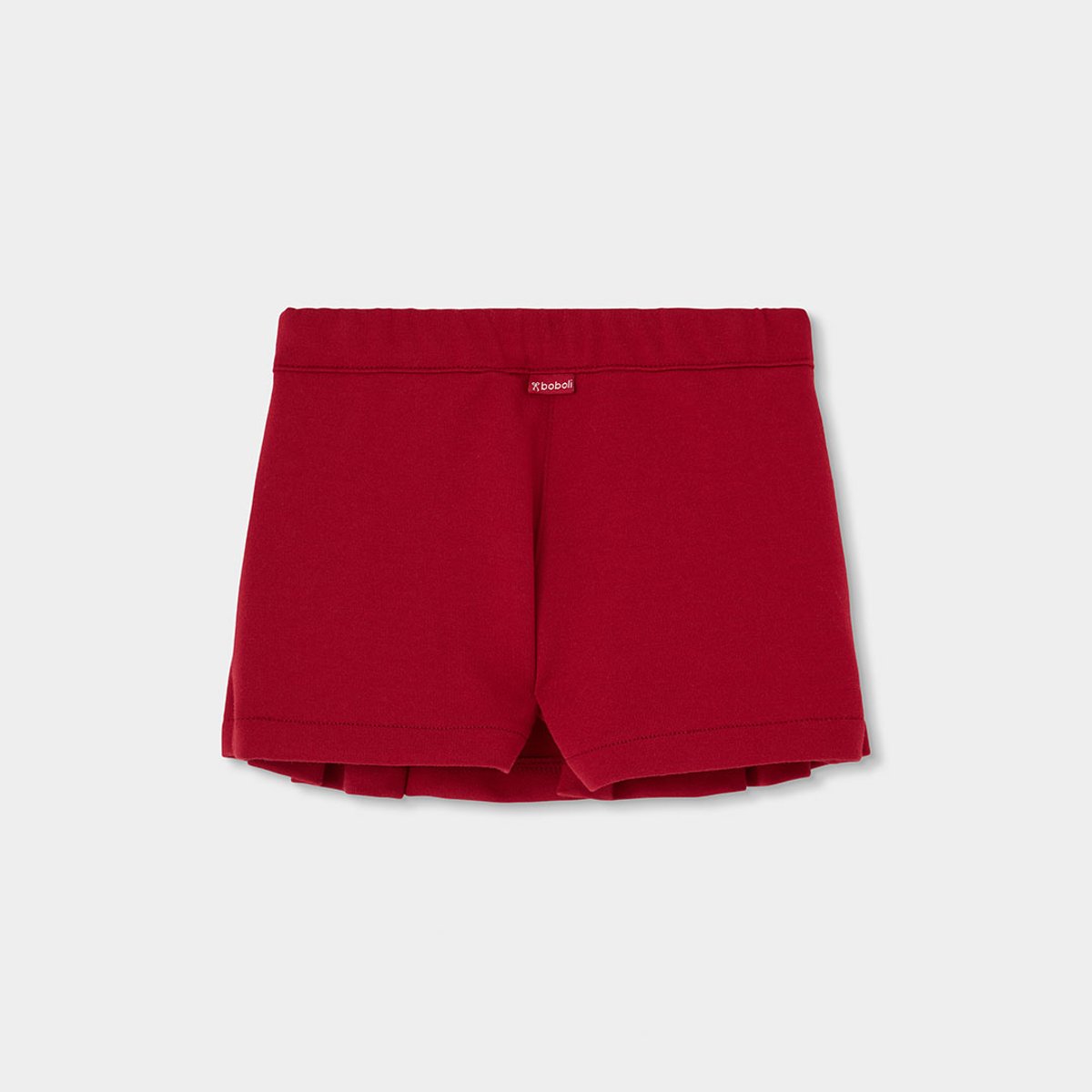 Jupe-short fille en maille avec plis jaune, BOBOLI