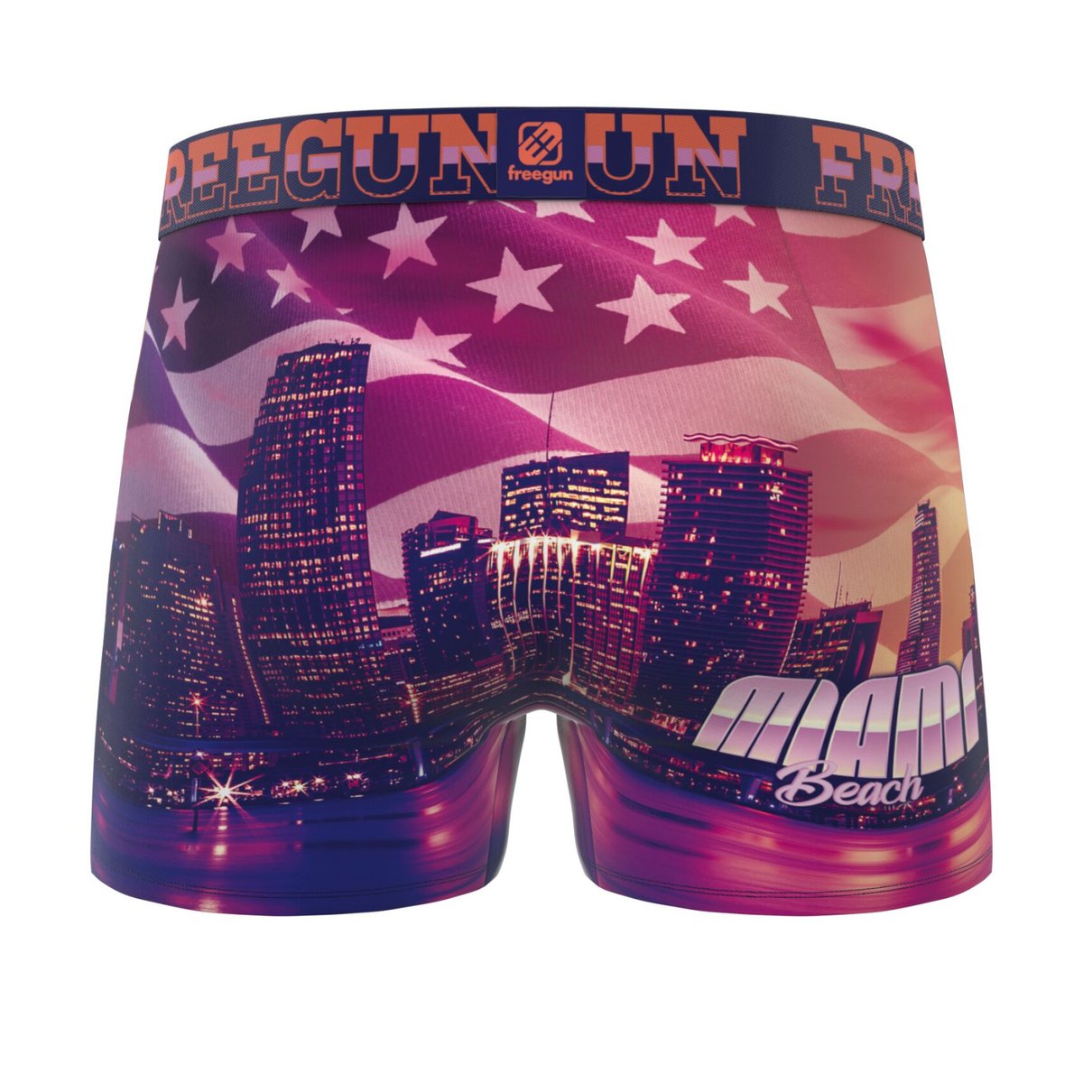 Lot De 3 Boxers Microfibre violet/blanc/noir, FREEGUN