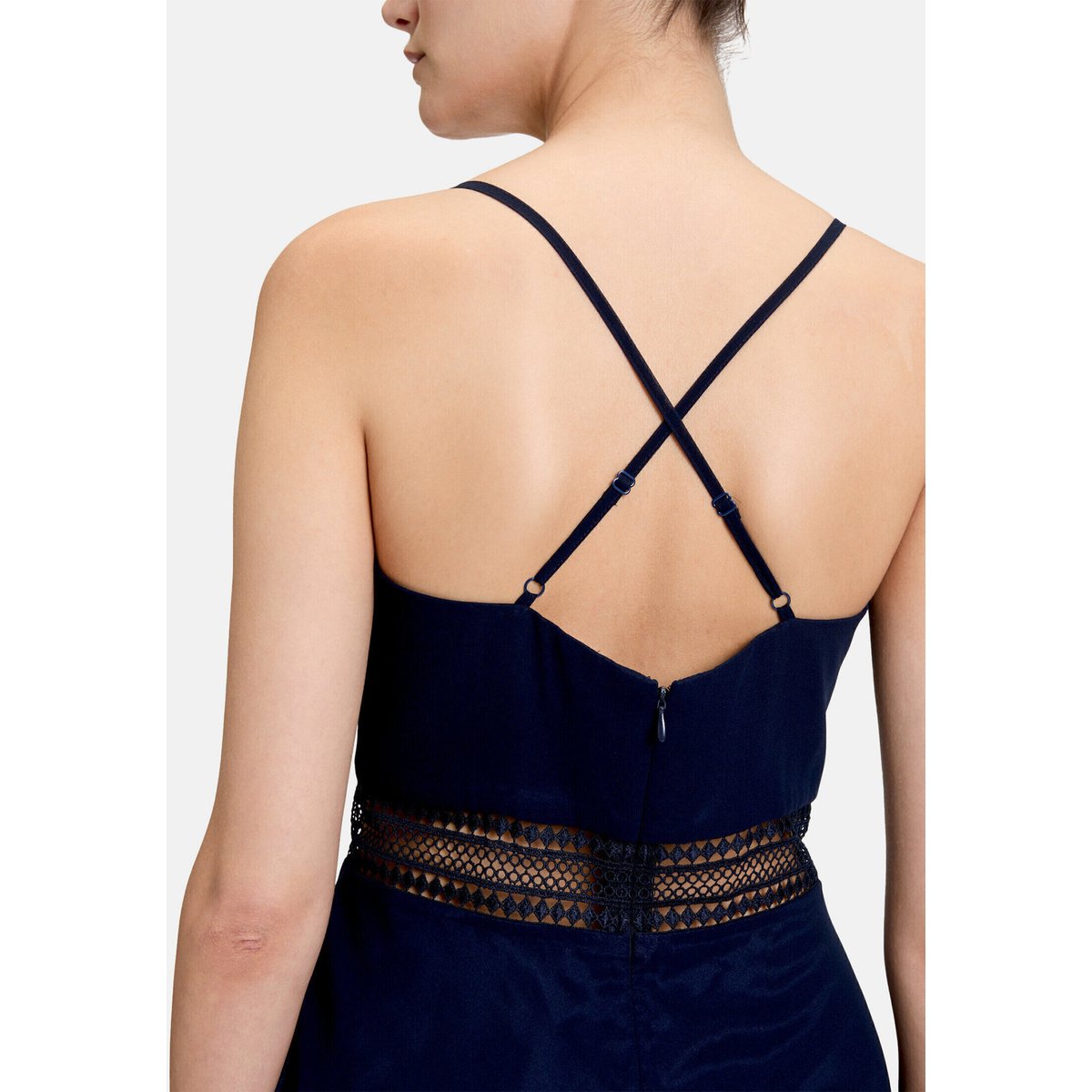 Robe de cocktail à encolure bénitier night sky, VERA MONT