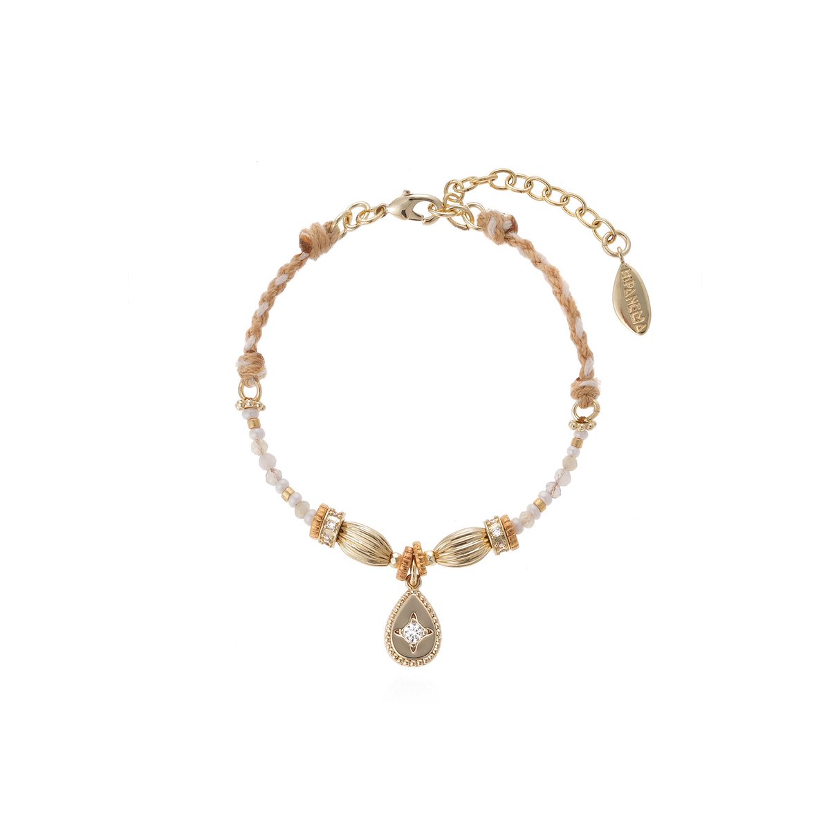Bracelet cordon avec pampille ZENIBA blanc, HIPANEMA