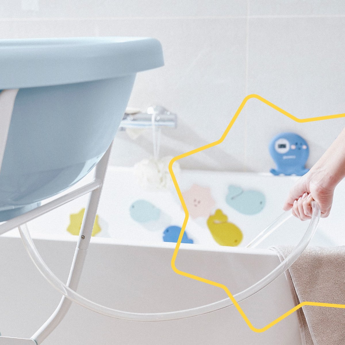 Pieds de baignoire + Tuyau de vidange gris, BADABULLE