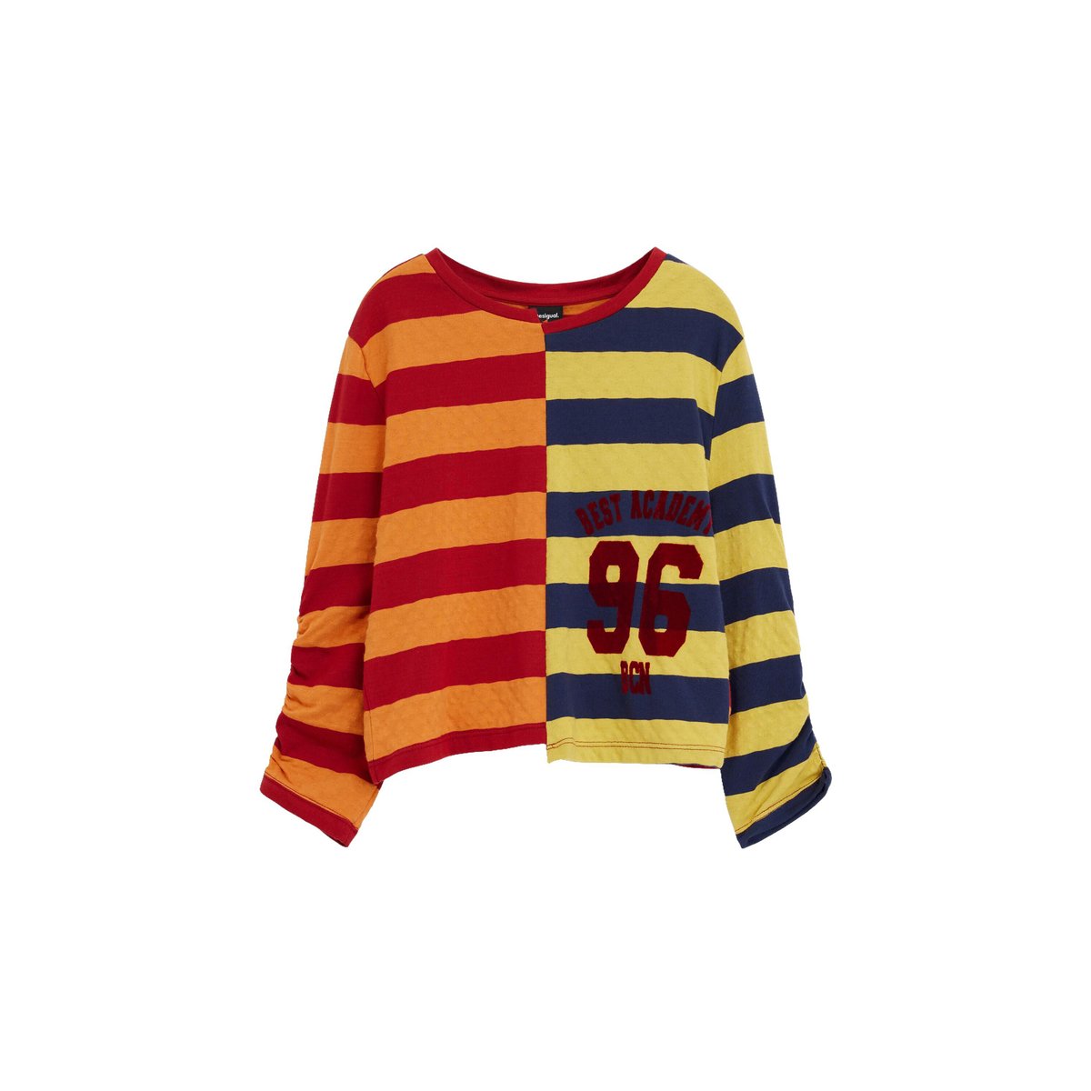 T-shirt moulant à rayures rouge, DESIGUAL