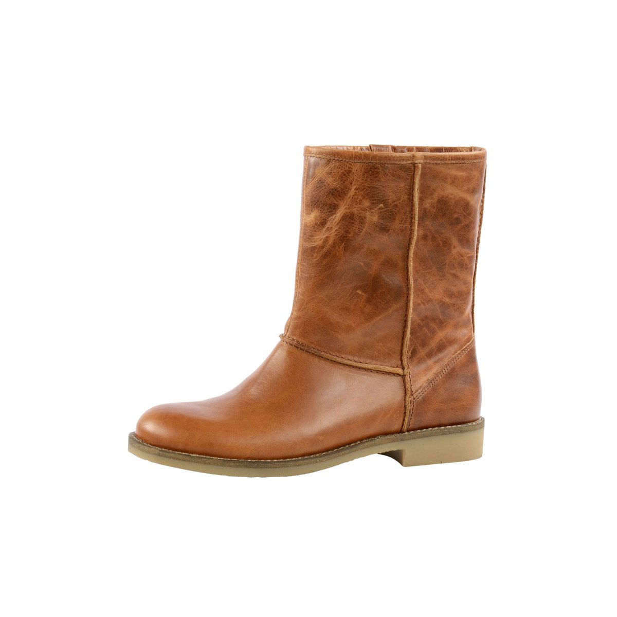 Bottes courtes en cuir cognac, SACHA