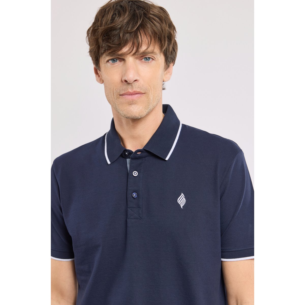Polo brodé Homme - coton marine deep, ARMOR-LUX