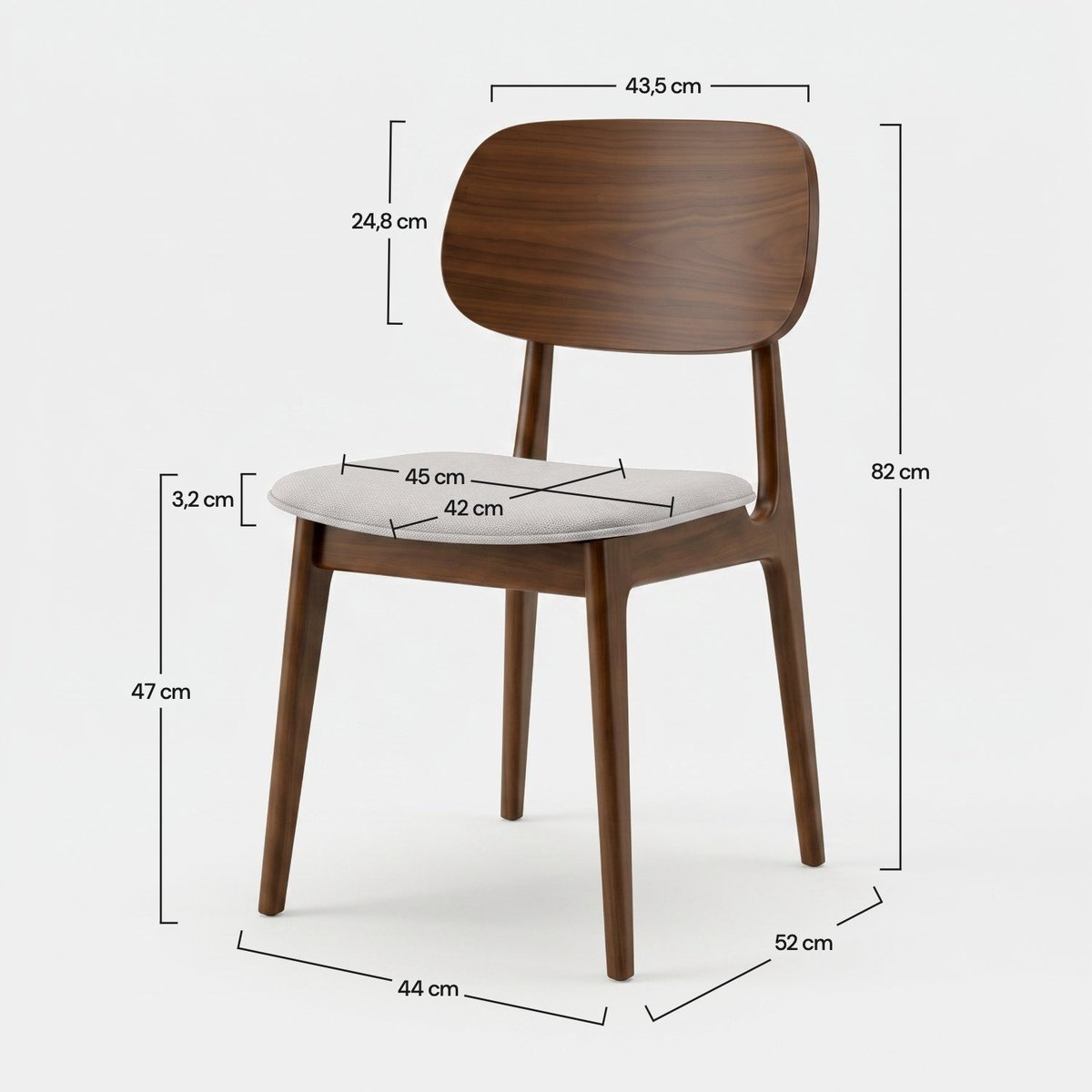 Lot de 2 chaises en bois et tissu - CHARLIZE gris clair, MAISON PAVANE