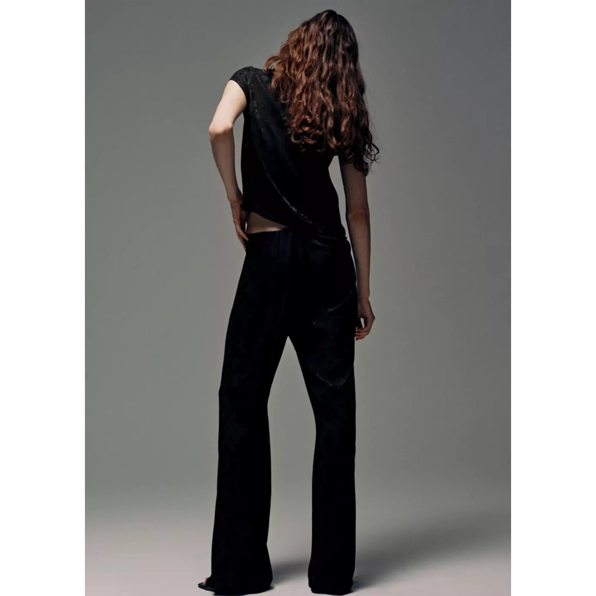 Pantalon droit jacquard gris anthracite, MANGO