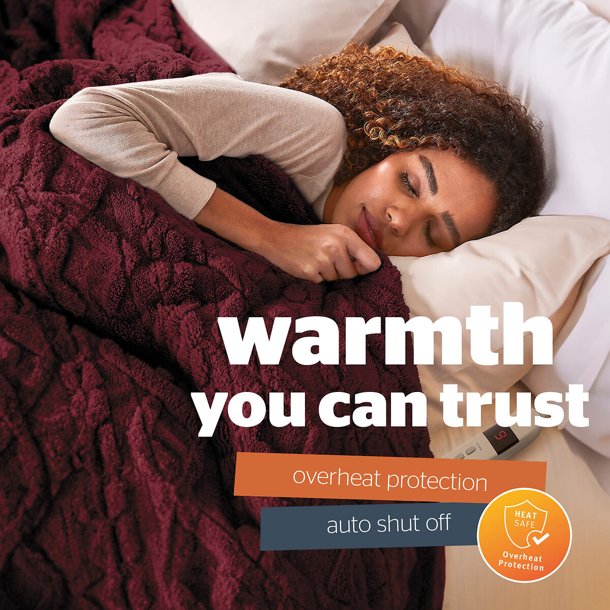 Luxury Super Cosy Heated Throw berry, SILENTNIGHT