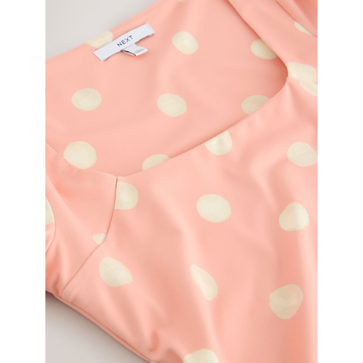 Haut à encolure carrée et manches courtes tache rose/blanche, NEXT
