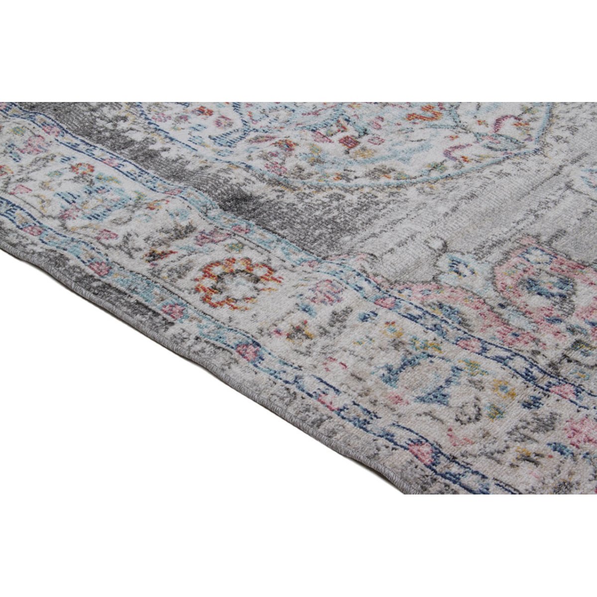 Tapis de salon style orient tissé plat GAMIO gris, NOVATREND