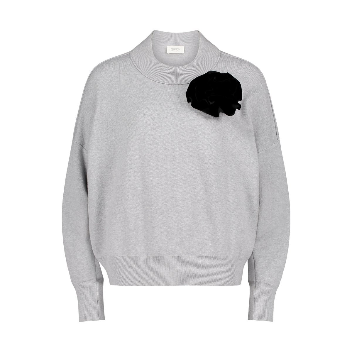 Pull-over en maille à encolure ronde gris clair, CARTOON