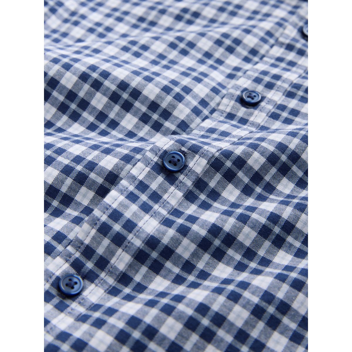 Chemise habillée à manches courtes vichy marine, NEXT