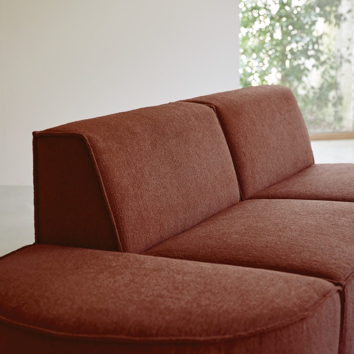 Banquette en Tissu, DARIO rouge, TIKAMOON