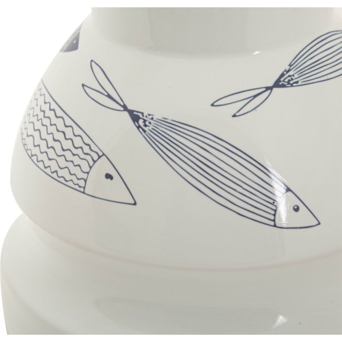 Vase en céramique motif poisson MODERN blanc et bleu, RECOLLECTION