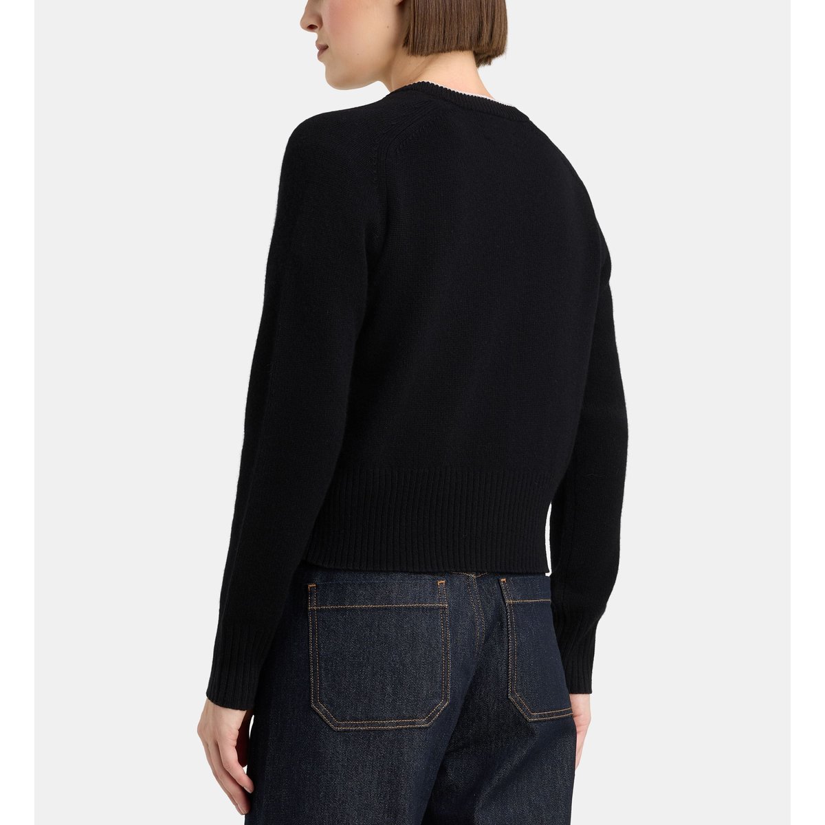 Cardigan droit zali boutons bijoux cachemire noir, GALERIES LAFAYETTE