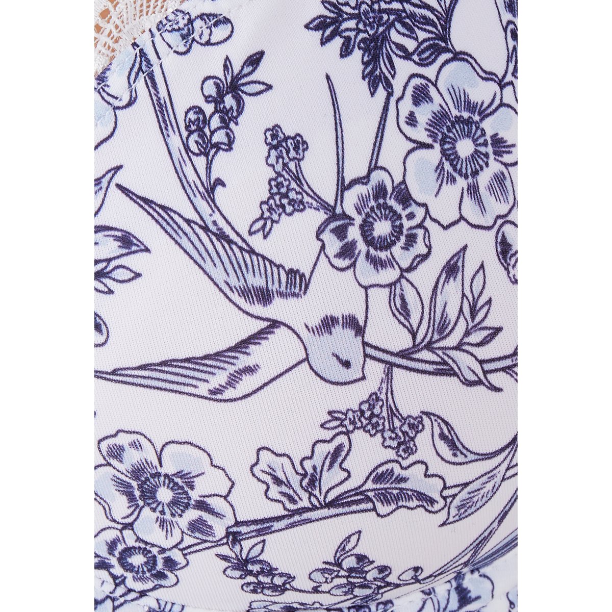 Soutien-gorge à armatures enveloppant bleu impr. oiseaux, DAMART