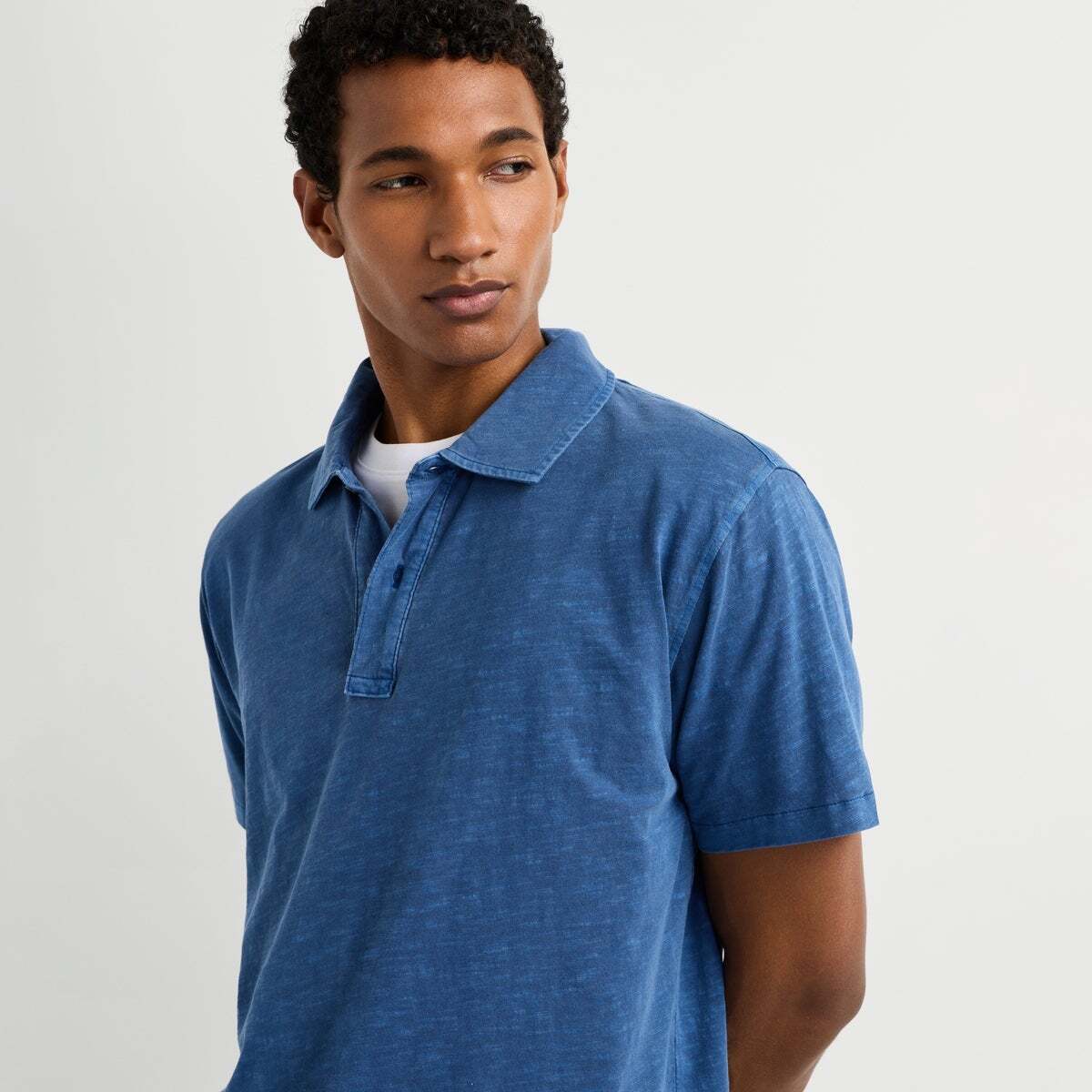 Polo Teint En Pièce Coupe Regular encre bleue, PEPE JEANS