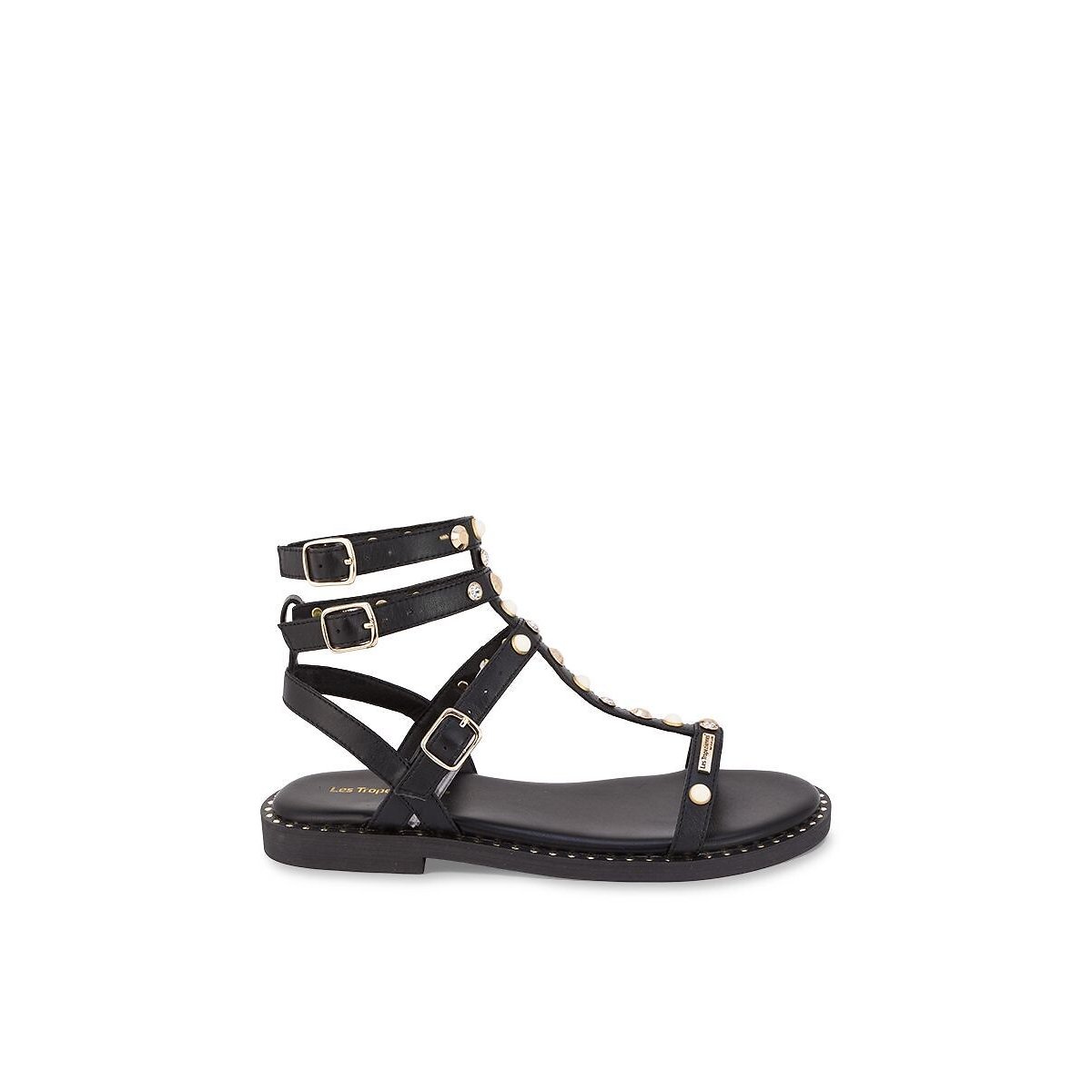 Corly Leather Sandals black, LES TROPEZIENNES PAR M.BELARBI