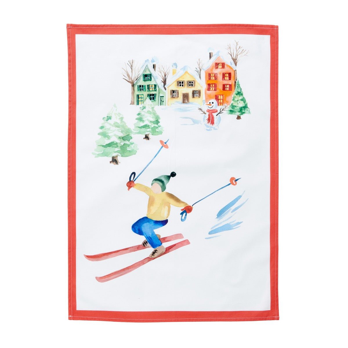 Lot de 3 torchons de cuisine Happy winter - Coton épais (210g/m²) multicolore, TRADITION DES VOSGES
