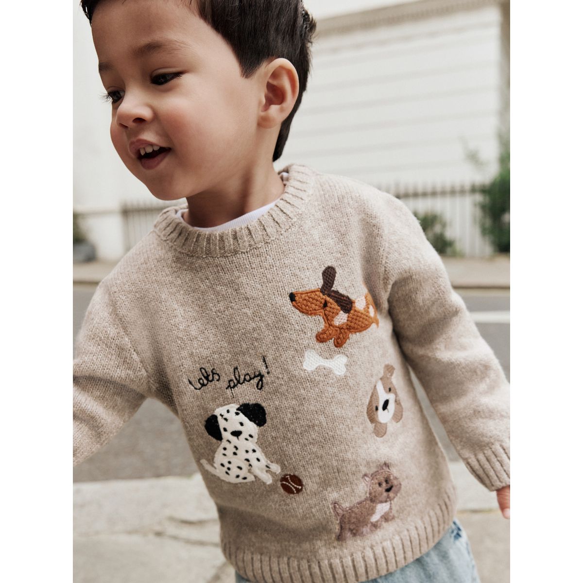 Pull ras du cou en maille chiens neutres, NEXT